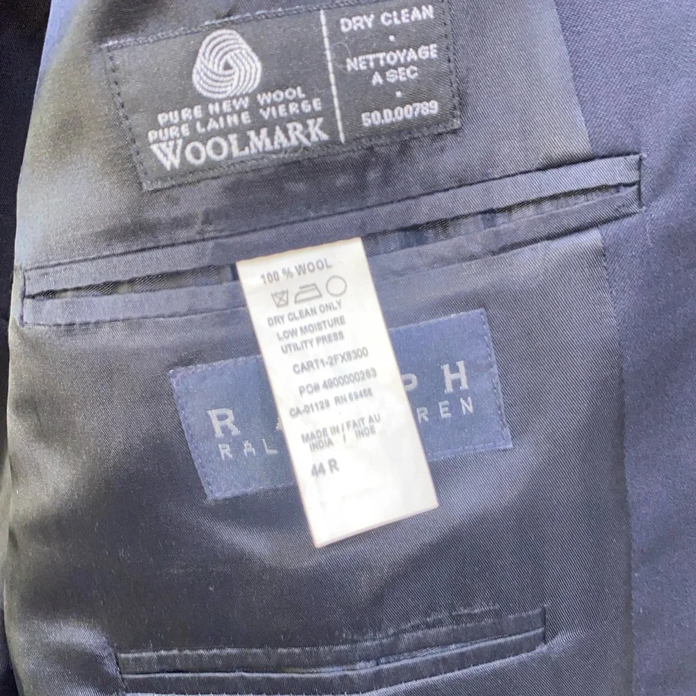 Ralph Lauren Men’s‎ Navy Wool Blazer Sport Coat Gold Buttons size 44R
